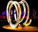 A Performer pleasing a crowd during a 'Fire Show' in Cozumel, Mexico.